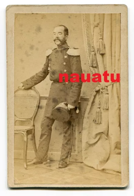 Foto Portrait CDV Offizier Infanterie Berlin um 1870