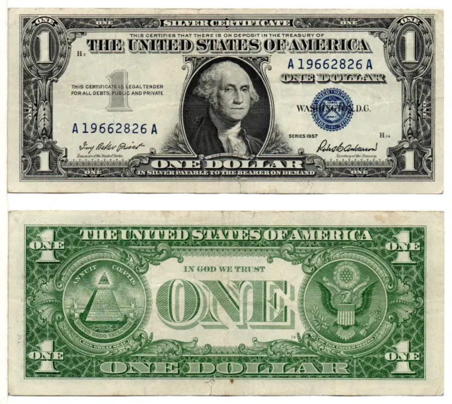 UNITED STATES - 1 Dollar Silver Certificate Blue Seal (1957) Very Fine