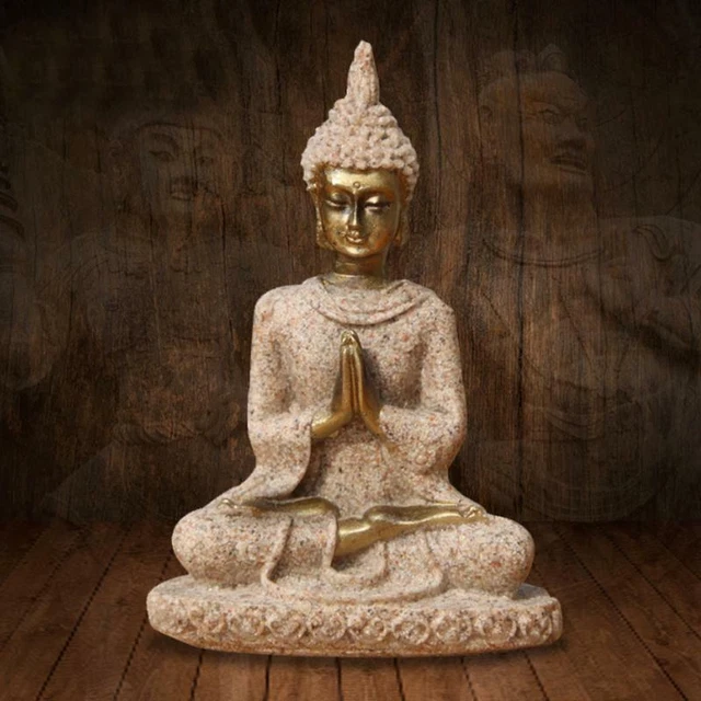 Feng Shui Resin Crafts Mini Sitting Buddha Buddhism Statue Home Decoration 9cm