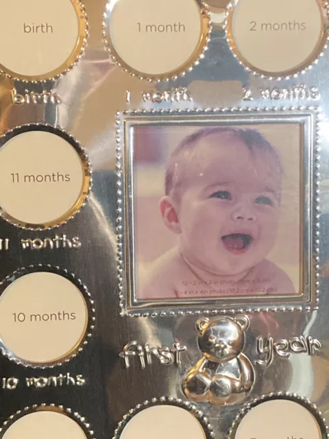 Carters Baby's First Year Picture Frame Silver Tone Collage Frame 3