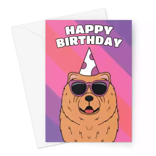 Chow Chow Dog Birthday Card