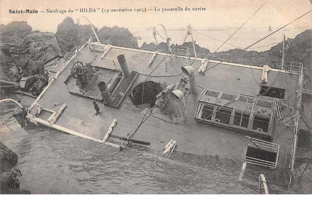 35.AM17058.Saint Malo.Sinking of the "Hilda".The bridge of the ship