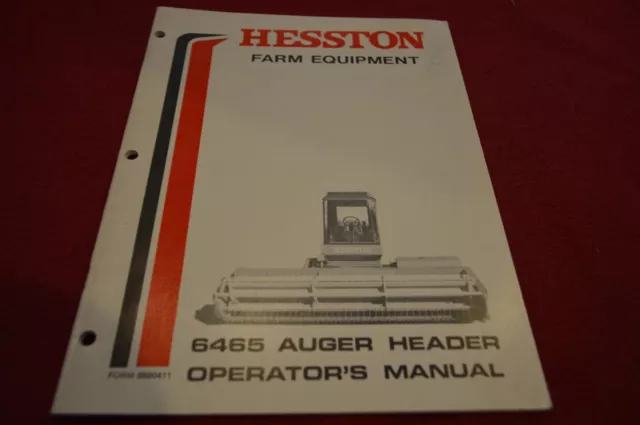 Hesston 6465 Auger Header Operator's Manual HVPA