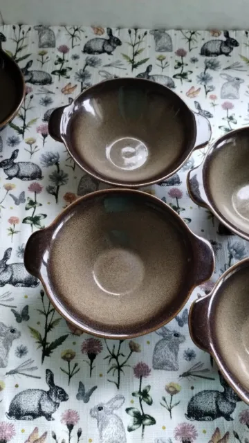 Temuka Pottery Stoneware Soup Bowls Cobblestone New Zealand 3