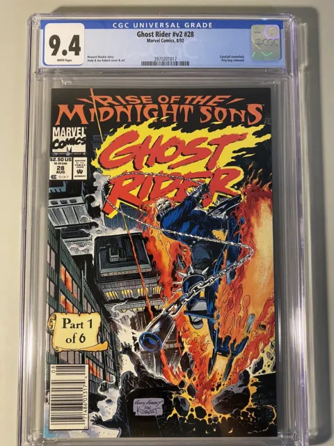 Ghost Rider #28 Newsstand CGC 9.4 1st Lilith Midnight Sons Team Vol 2 1992