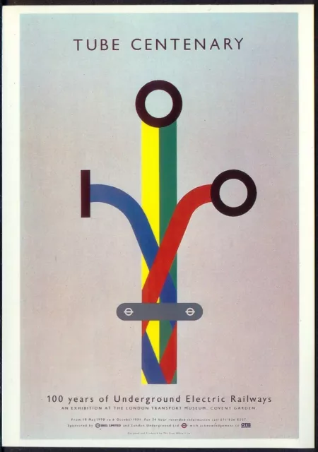 Modern Postcard: 100 Years of Underground Railways. 1990 Poster Repro (LTM391)