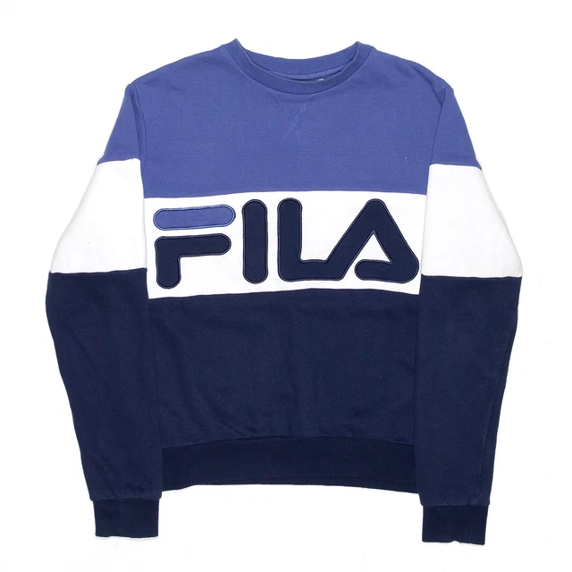FILA Felpa Sportiva Donna Blu Colourblock XS