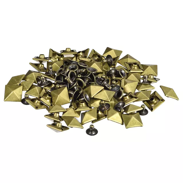 120 Sets Spike Nieten für Kleidung,12mm Kegel Rapid Nieten (Bronze Ton)