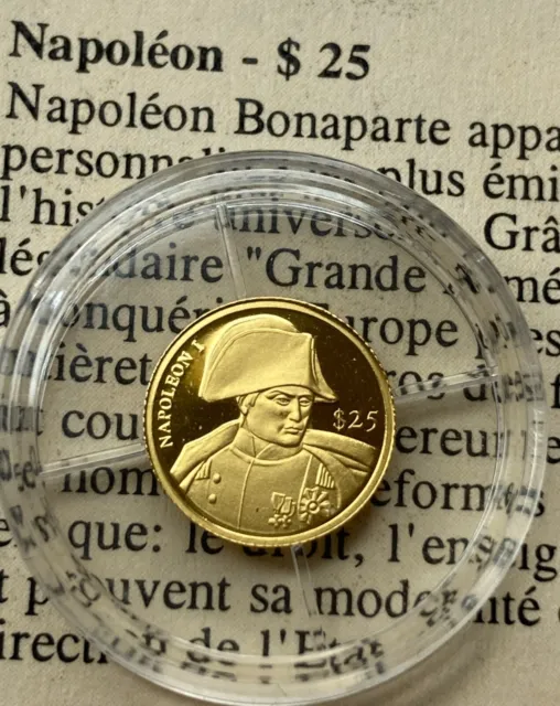 LIBERIA 25 Dollars  Napoléon 2000. poids : 0,73 g