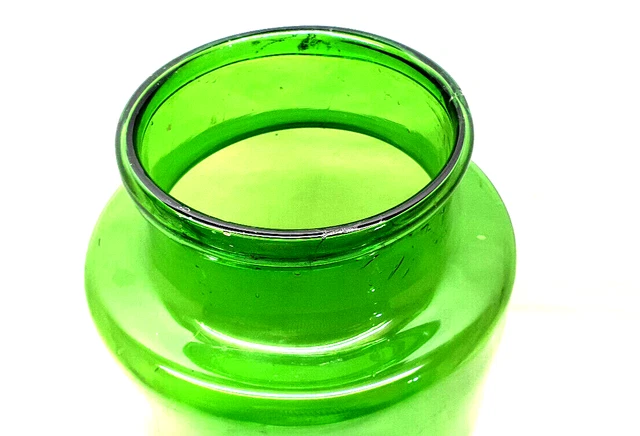 Antik Großer -glas Apotheke 34 CM aus Glas Mundgeblasen Grün Dekoration Vintage 2