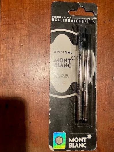 Montblanc Rollerball Pen Refill Fine Point 2/PK  Black Ink  Closed Box