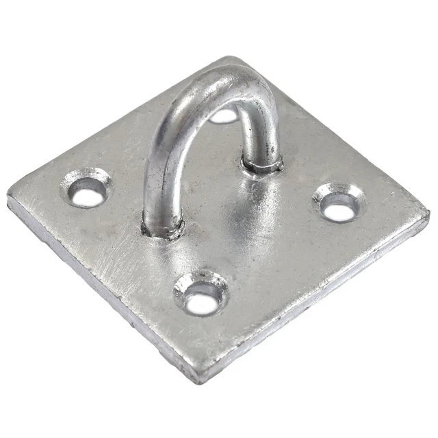 GALVANISED HOOK STAPLE ON PLATE Hay Net Tie Up Down Lashing Chain Rope Eye Loop