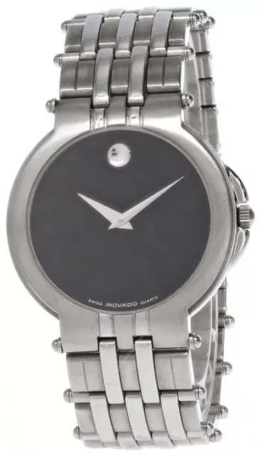 MOVADO Quartz Black Dial Stainless Steel Bracelet Men's Watch 84-C2-879