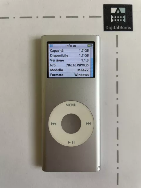 Apple iPod nano 2GB silver perfettamente funzionante - batteria OK 2gen seconda