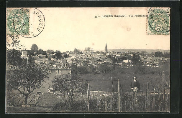 CPA Langon, Vue panoramique, vue générale