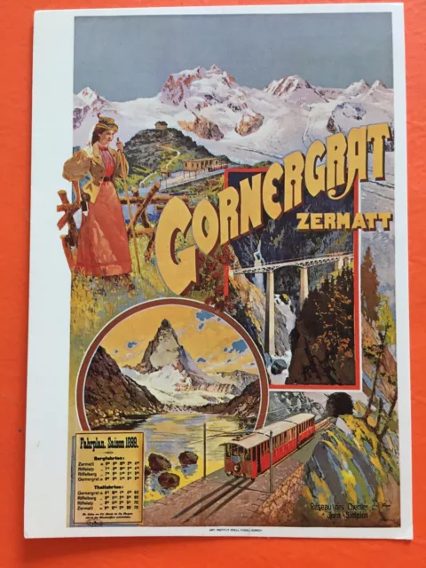 SCHWEIZ 🇨🇭 AK PPC Postcard Helvetia Cornergrat ZERMATT to USA 05.03.1984