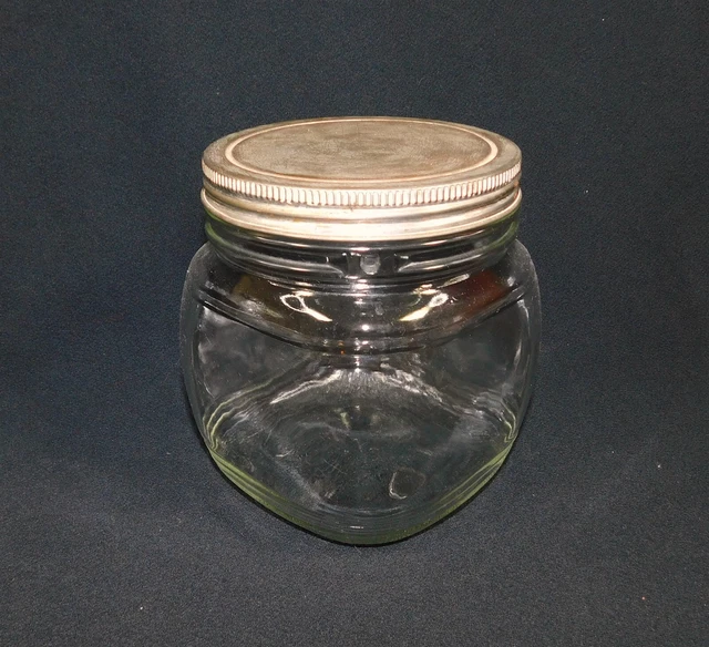 Vintage Anchor Hocking Hoosier Style 1 Qt Glass Storage Jar