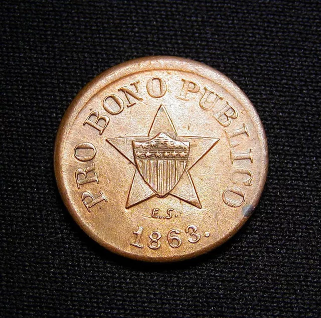 1863 USA Patriotic Civil War Token "PRO BONO PUBLICO"  FULD 191 / 443  LOOK