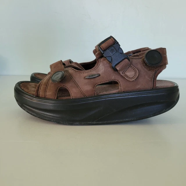 MBT Kisumu Women's Sport Sandal Adjustable Strap Womens 9 Brown Anti Shoe