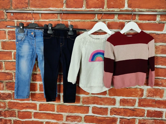 Pacchetto Pullover Jeans Bambine Età 18-24 Mesi Gap Next H&M Set 92Cm