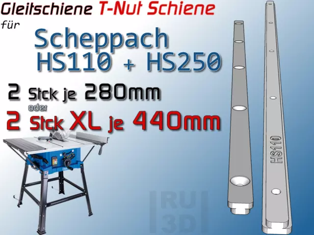 T-Nut Schiene Gleitschiene f. Scheppach HS110 +250, Bau Schiebeschlitten