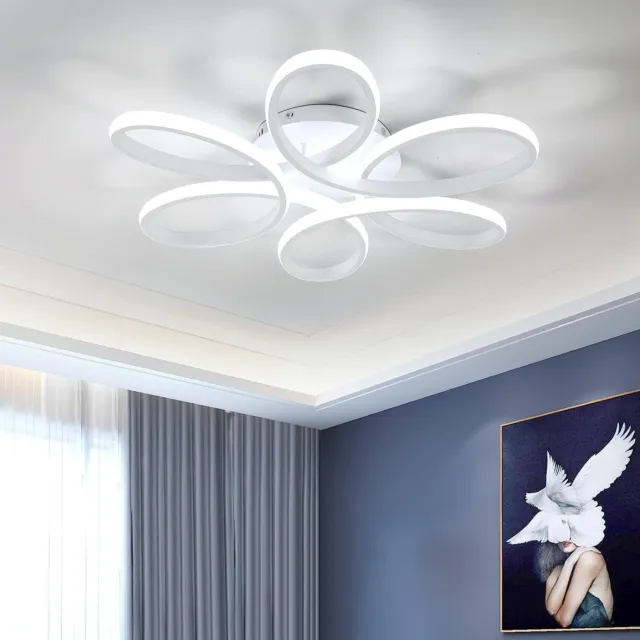 Plafonnier LED Dimmable, Creative Fleur de Forme Lampe de Plafond Moderne  Lustres LED, Luminaire Plafonnier Design de Pétale pour Salon, Chambre,  Coul