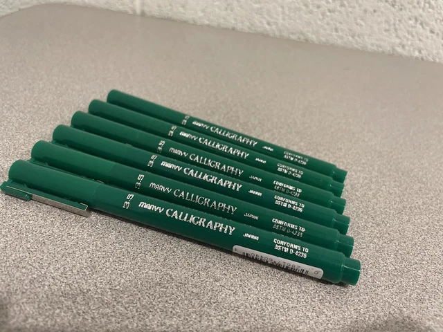 MARVY The Calligraphy Pen 3.5 GREEN Pack Of 6