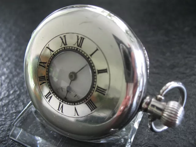 Taschenuhr Silber 925 England Half Hunter mit top Uhrwerk von 1923