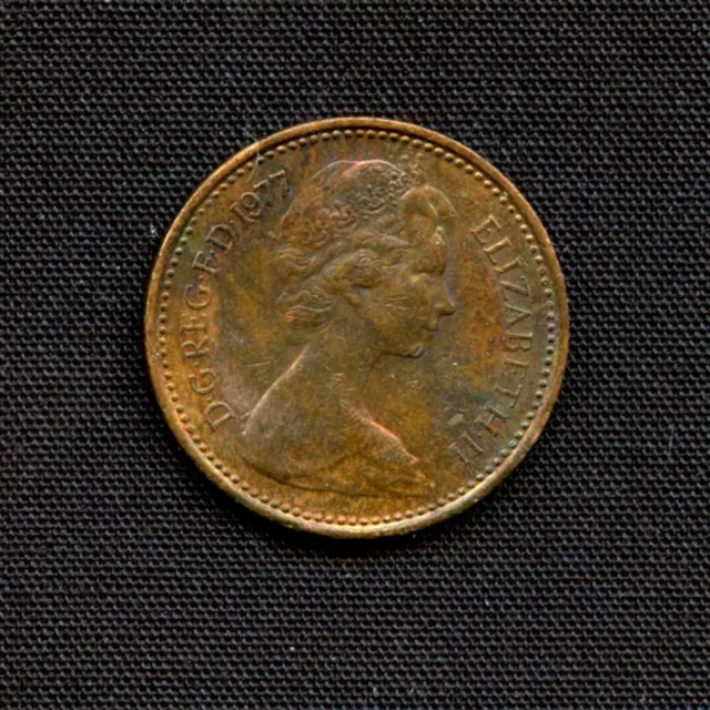 1977 Half New Penny Coin Queen Elizabeth II Great Britain UK Vintage Good 2