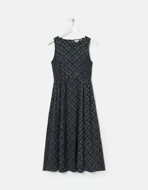 FAT FACE CONNIE Navy Mix Ceramic Geo Print Lightweight Viscose Midi Dress Size 6 39.99 PicClick UK