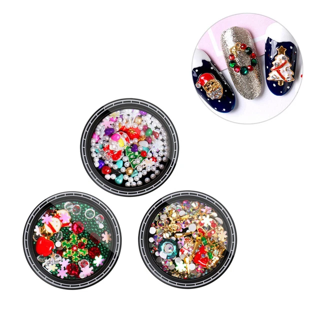 3 Sets Nail Art Bonhomme De Neige Noël Strass Ongles Charme Enfant