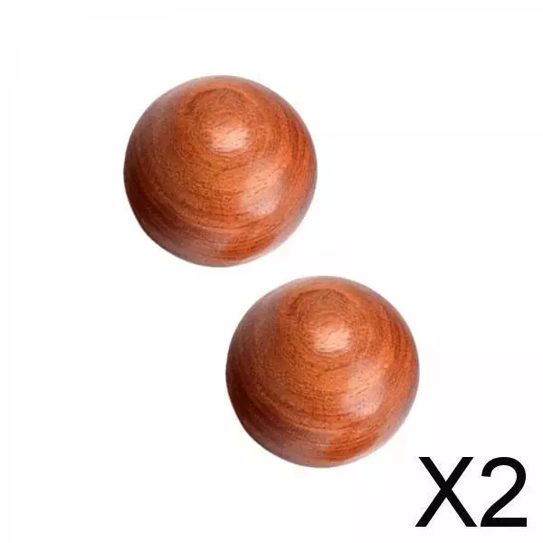 2X 2pcs Balles De Massage Portables Pour Les Mains En Bois Cadeau