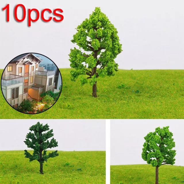 10pcs 12cm Mini Architecture Model Tree Train Railway Park Landscape HO OO Scale 3