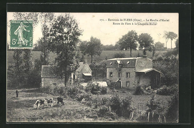 CPA Chapelle-Biche, Le Moulin d´Hariel, Mühle