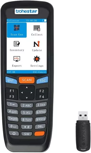 TROHESTAR Barcode Scanner Wireless Inventory Scanner 1D 2D Portable Data Collect