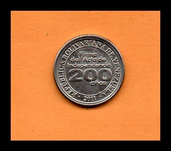 Venezuela Coin 25 Centimos 2011, 20mm, 200th Anniversary of Signing Independence