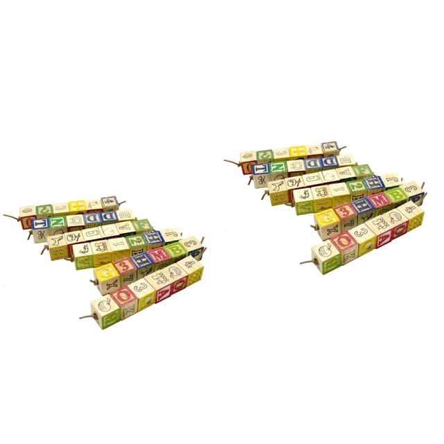 2x Papagei Käfig Spielzeug Vogel Barsch Stehen Papagei Kauen Block 9