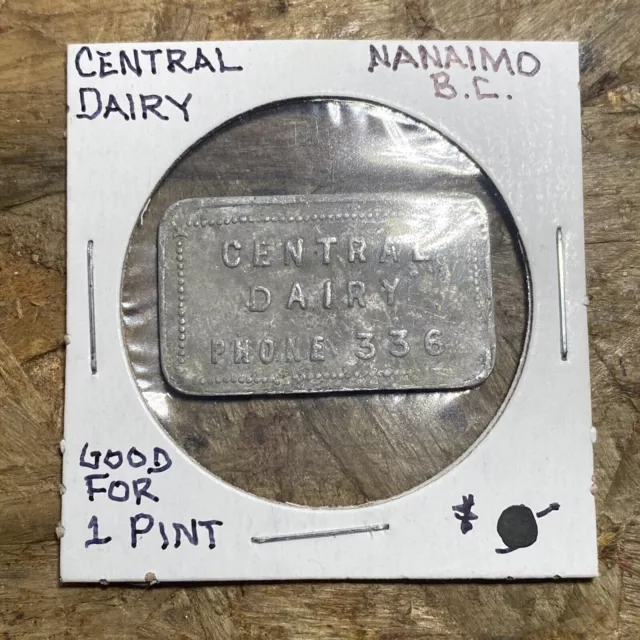 🍋 Central Dairy Good for 1 Pint of Milk Token Coin Vintage Collectable 🍊