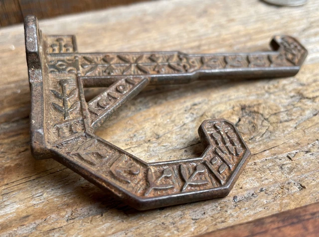 Antique Cast Iron Victorian Eastlake Coat Hook Tulip Farm House Hardware