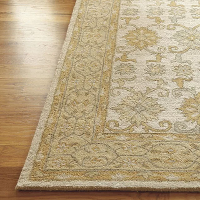 New Hand Made Beige Traditional Parsian Oriental Oshwak Style Wool Area Revo Rug