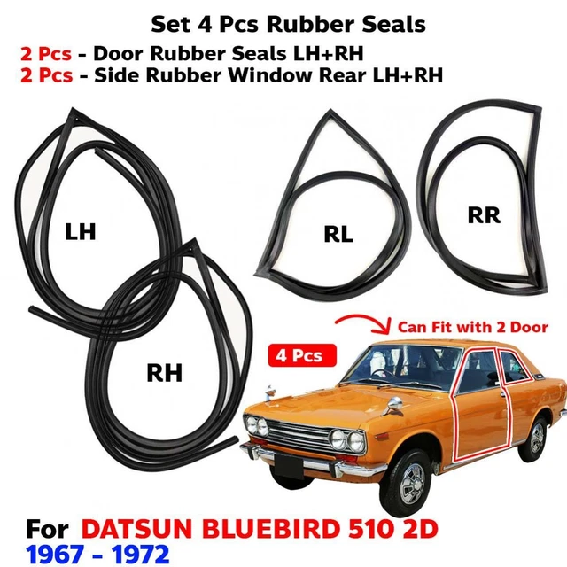 Door Rubber Seal Side Window Set 4 Fits Datsun Bluebird 510 2D Sedan 1967-72