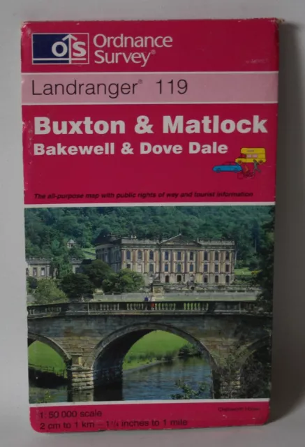 Ordnance Survey Landranger Map - Buxton & Matlock, Sheet 119 - 1998