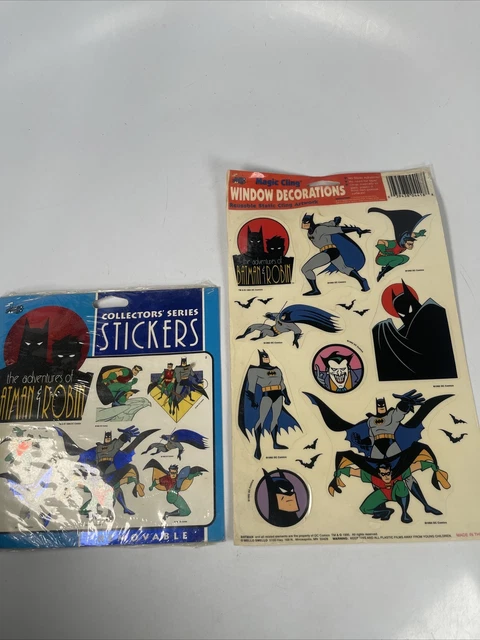 2 Sets Adventures Batman & Robin Stickers Collectors Series & Window Decoration