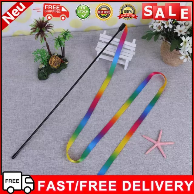 Rainbow Cloth Ribbon Cat Catcher Teaser Toys Durable Chromatic for Pet Supplies