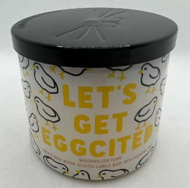 Bath & Body Works Let's Get Eggcited Marshmallow Fluff 3 Wick Candle 14.5 oz