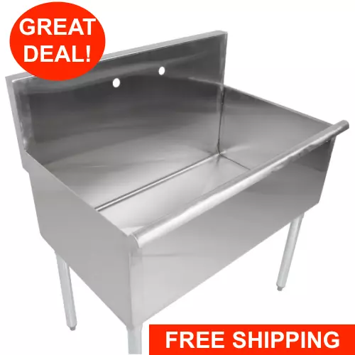 36" X 24" X 14" Bowl Stainless Steel Commercial Utility Prep 36" 1 Sink
