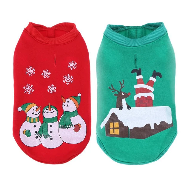 Costume pullover cane di Natale cappotto pupazzo di neve vestiti per animali domestici Regno Unito