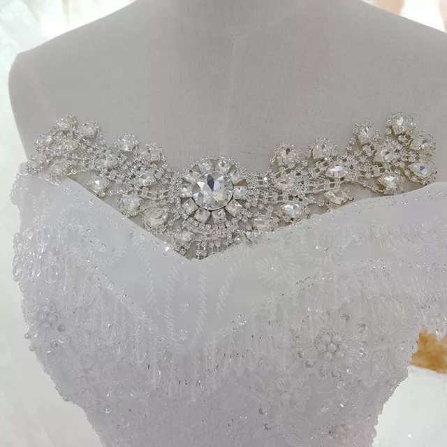 DIY Strass Applique Motif Cristal Perlé pour Mariage Robe Jupe