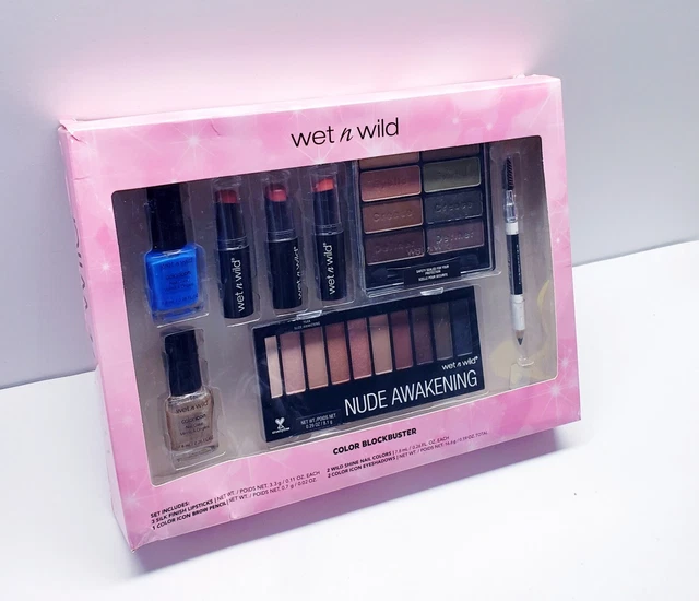 Wet n Wild Color Blockbuster Set Lipstick, Eyeshadow, Nail Polish, Brow pencil