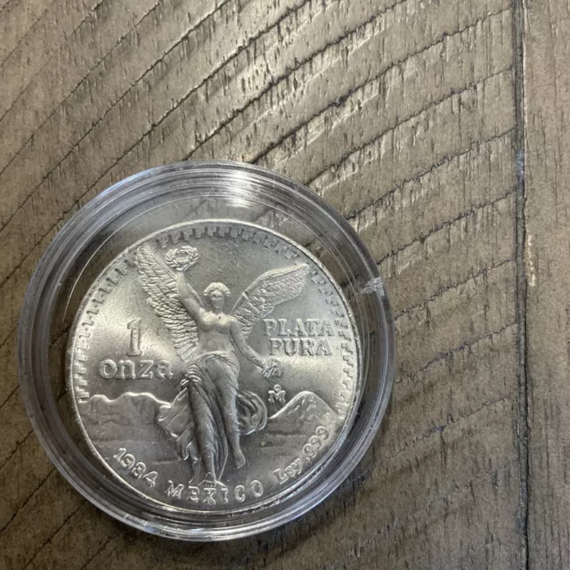 1984 MO Silver 1 OZ .999 Libertad Onza WINGED ANGEL